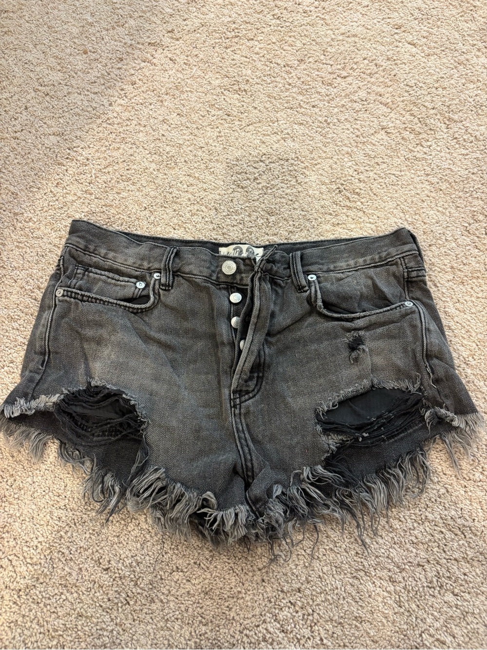 Free People Loving Good Vibrations Jean Shorts